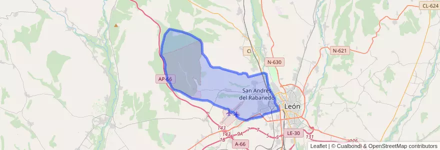 Mapa de ubicacion de San Andrés del Rabanedo.