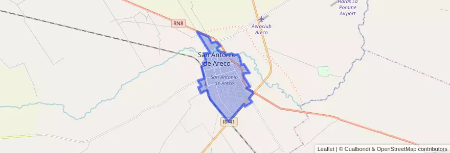 Mapa de ubicacion de San Antonio de Areco.