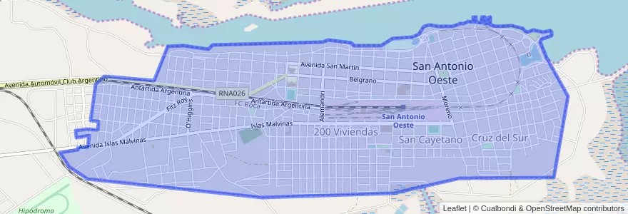 Mapa de ubicacion de San Antonio Oeste.