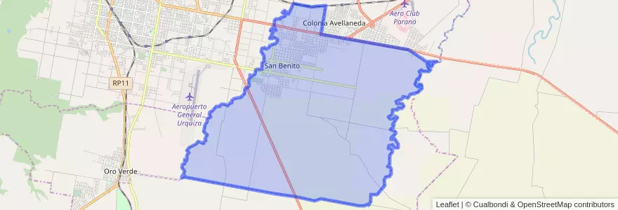 Mapa de ubicacion de San Benito.