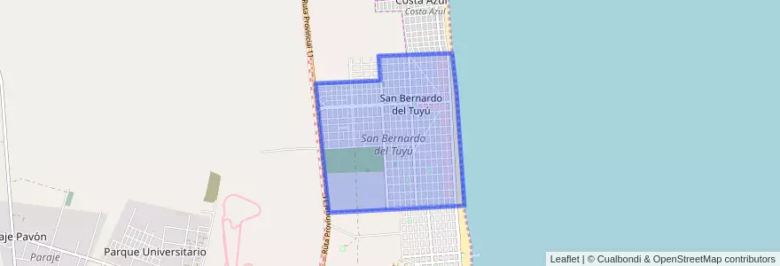 Mapa de ubicacion de San Bernardo del Tuyú.
