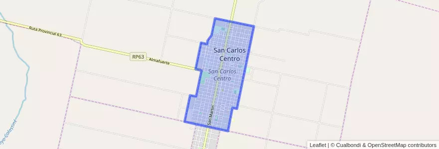 Mapa de ubicacion de San Carlos Centro.