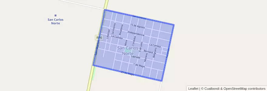 Mapa de ubicacion de San Carlos Norte.