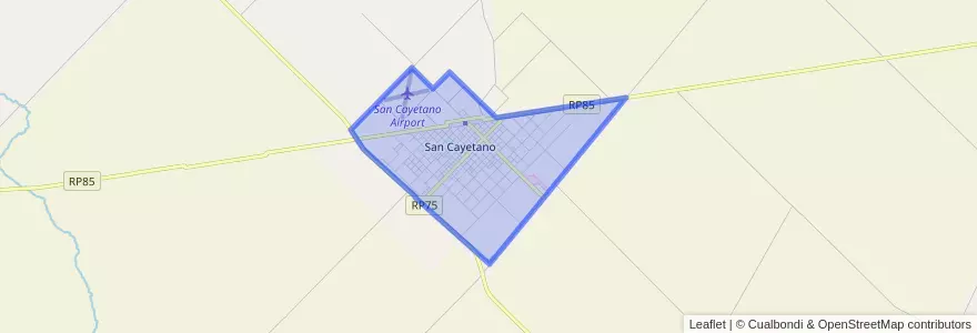 Mapa de ubicacion de San Cayetano.