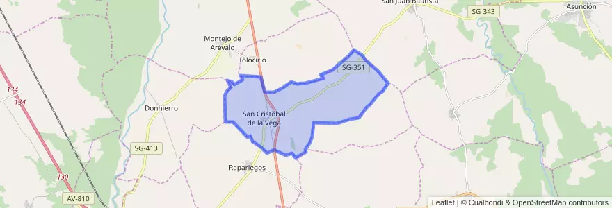 Mapa de ubicacion de San Cristóbal de la Vega.
