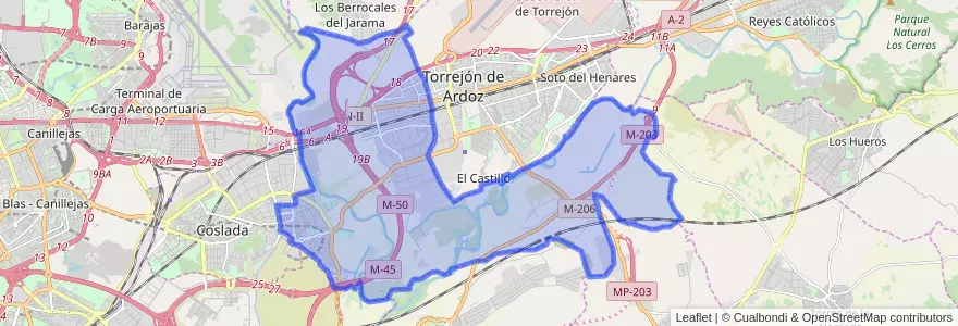 Mapa de ubicacion de San Fernando de Henares.
