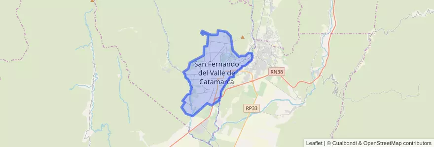 Mapa de ubicacion de San Fernando del Valle de Catamarca.