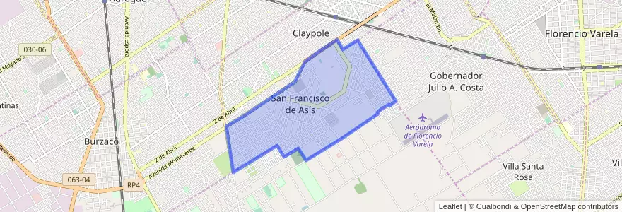 Mapa de ubicacion de San Francisco de Asís.