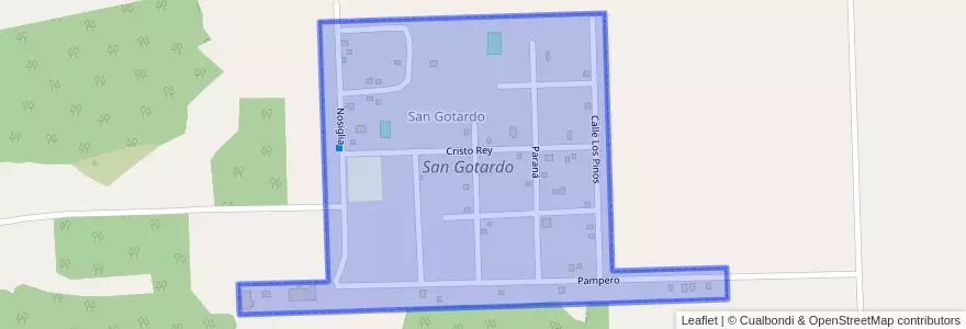 Mapa de ubicacion de San Gotardo.