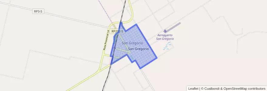 Mapa de ubicacion de San Gregorio.