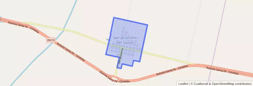 Mapa de ubicacion de San Jerónimo del Sauce.