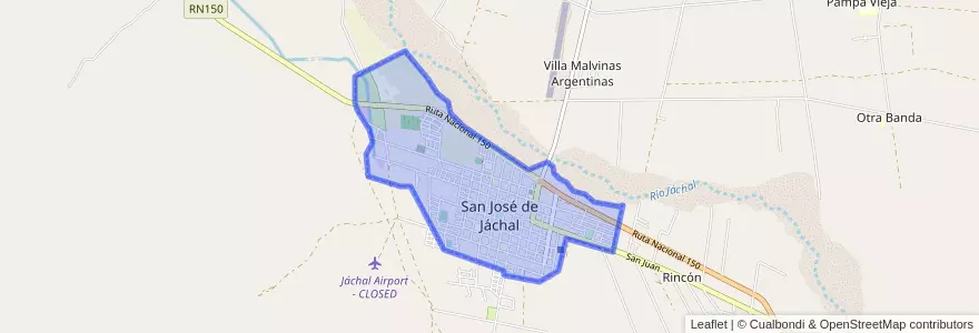 Mapa de ubicacion de San José de Jáchal.