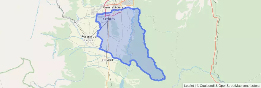 Mapa de ubicacion de San José de los Cerrillos.
