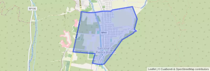 Mapa de ubicacion de San Jose de Piedra Blanca.