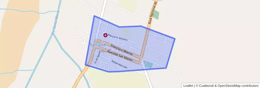 Mapa de ubicacion de San José.