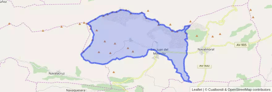 Mapa de ubicacion de San Juan del Molinillo.