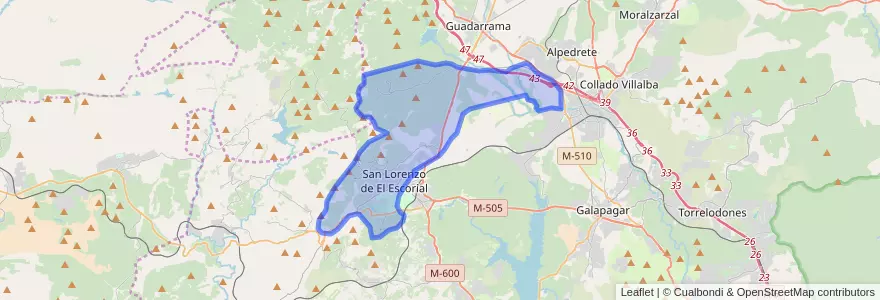 Mapa de ubicacion de San Lorenzo de El Escorial.