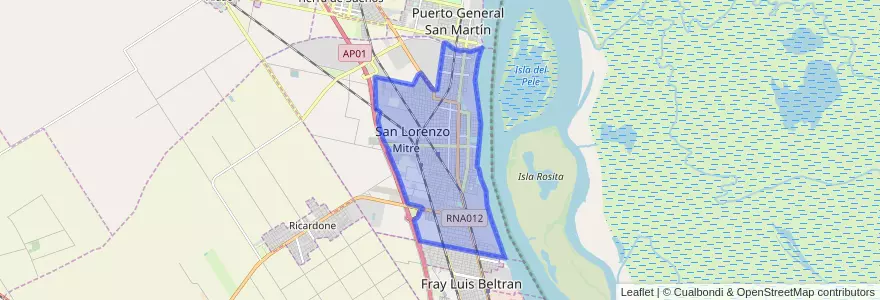 Mapa de ubicacion de San Lorenzo.