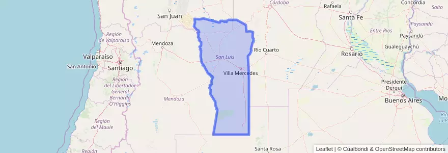 Mapa de ubicacion de San Luis.