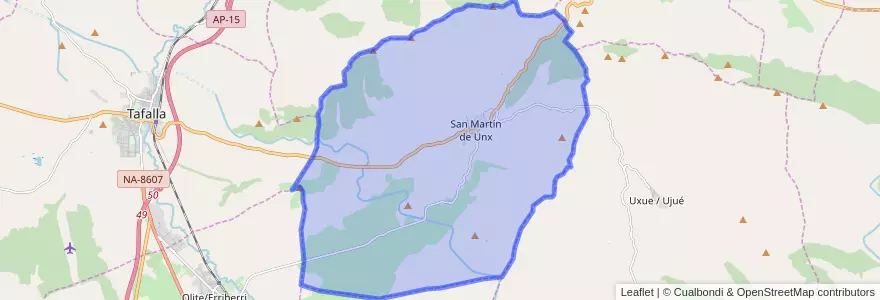 Mapa de ubicacion de San Martín de Unx.
