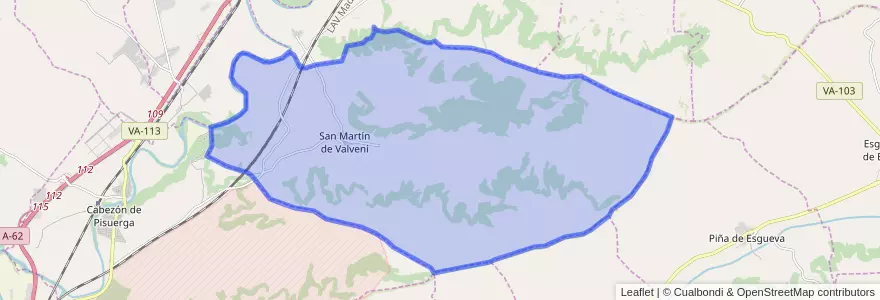 Mapa de ubicacion de San Martín de Valvení.