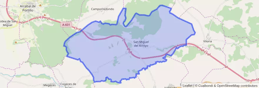 Mapa de ubicacion de San Miguel del Arroyo.