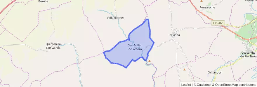 Mapa de ubicacion de San Millán de Yécora.
