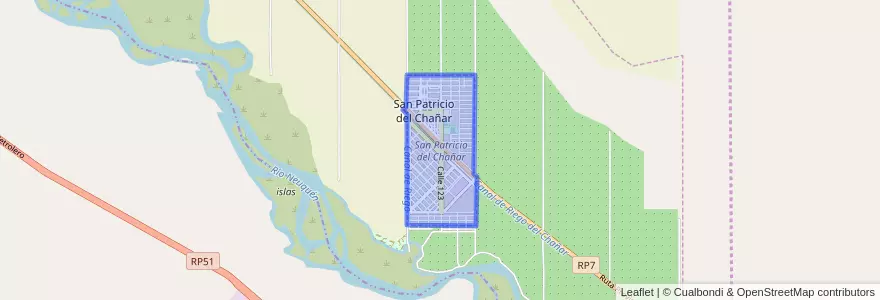 Mapa de ubicacion de San Patricio del Chañar.