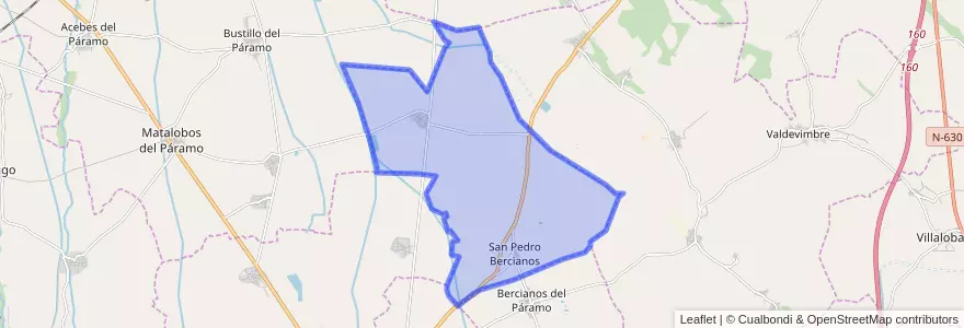 Mapa de ubicacion de San Pedro Bercianos.
