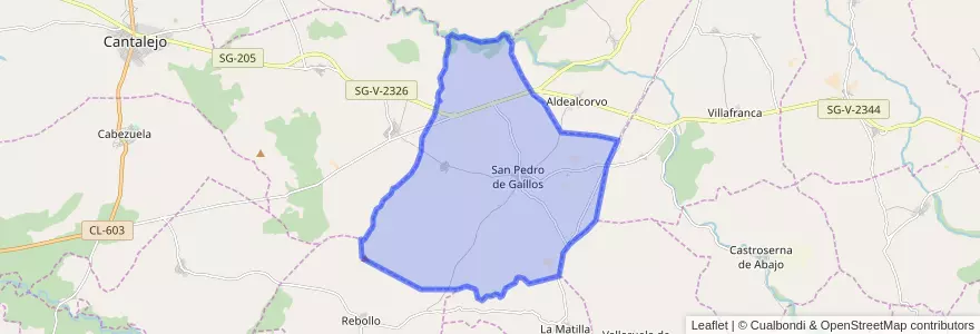 Mapa de ubicacion de San Pedro de Gaíllos.
