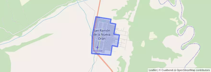 Mapa de ubicacion de San Ramón de la Nueva Orán.