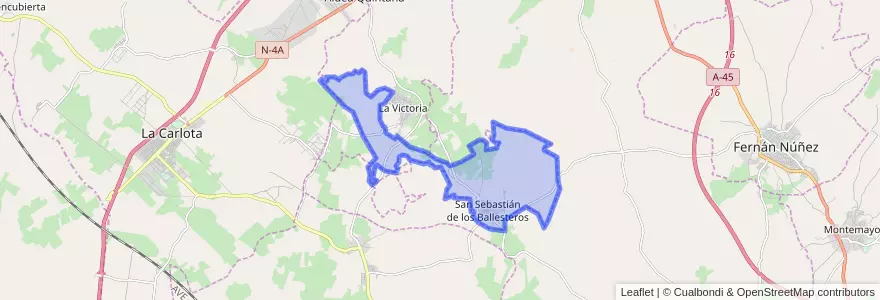 Mapa de ubicacion de San Sebastián de los Ballesteros.