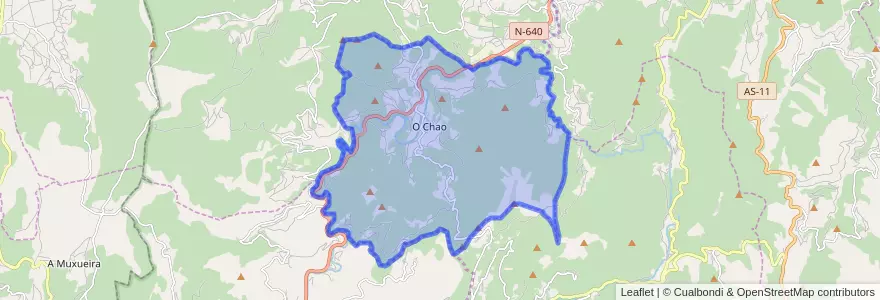 Mapa de ubicacion de San Tirso de Abres.