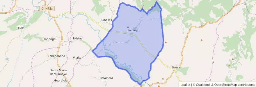 Mapa de ubicacion de Sanaüja.