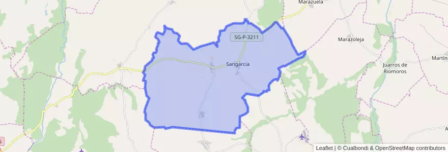Mapa de ubicacion de Sangarcía.