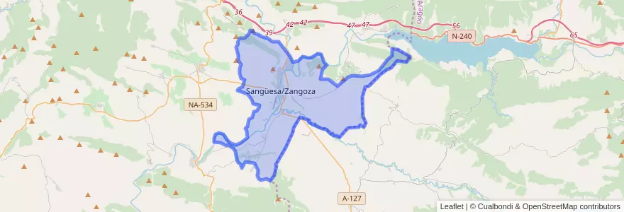 Mapa de ubicacion de Sangüesa/Zangoza.