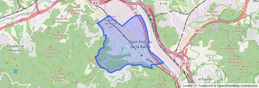 Mapa de ubicacion de Sant Andreu de la Barca.
