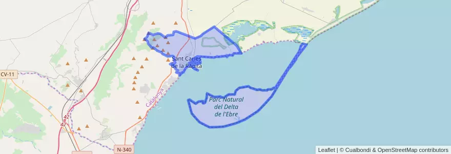 Mapa de ubicacion de Sant Carles de la Ràpita.