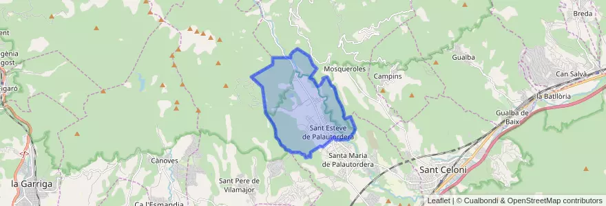 Mapa de ubicacion de Sant Esteve de Palautordera.