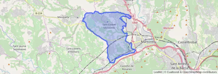 Mapa de ubicacion de Sant Esteve Sesrovires.