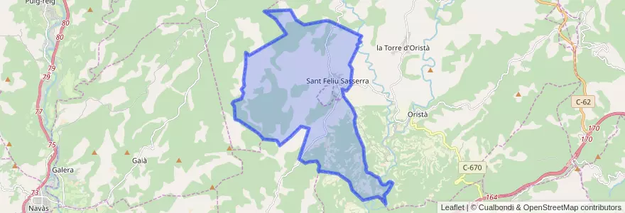 Mapa de ubicacion de Sant Feliu Sasserra.