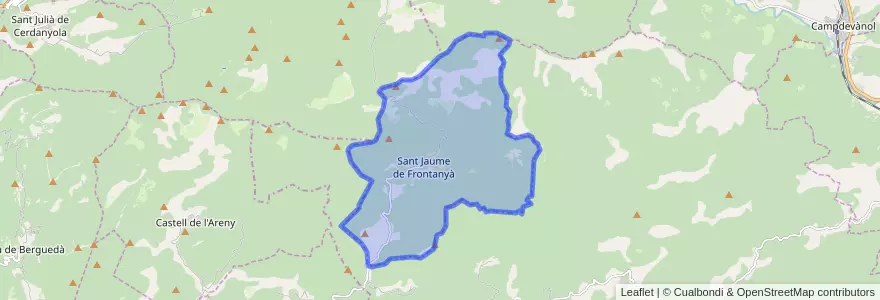 Mapa de ubicacion de Sant Jaume de Frontanyà.