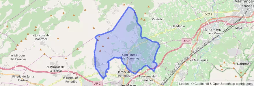 Mapa de ubicacion de Sant Jaume dels Domenys.