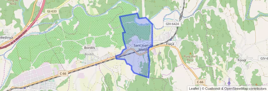 Mapa de ubicacion de Sant Joan de Mollet.
