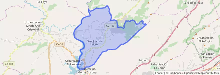 Mapa de ubicacion de Sant Joan de Moró.