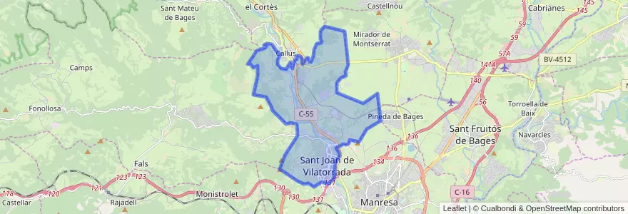 Mapa de ubicacion de Sant Joan de Vilatorrada.