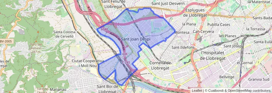 Mapa de ubicacion de Sant Joan Despí.