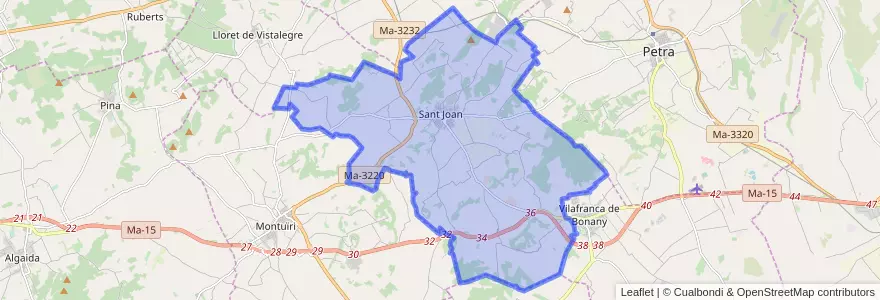 Mapa de ubicacion de Sant Joan.