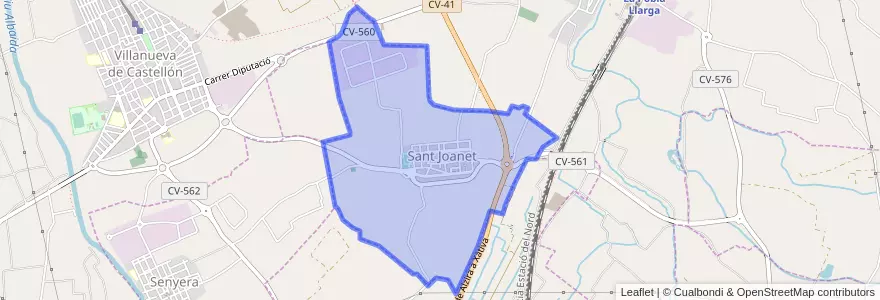 Mapa de ubicacion de Sant Joanet.