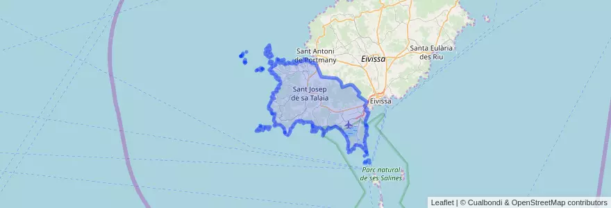 Mapa de ubicacion de Sant Josep de sa Talaia.